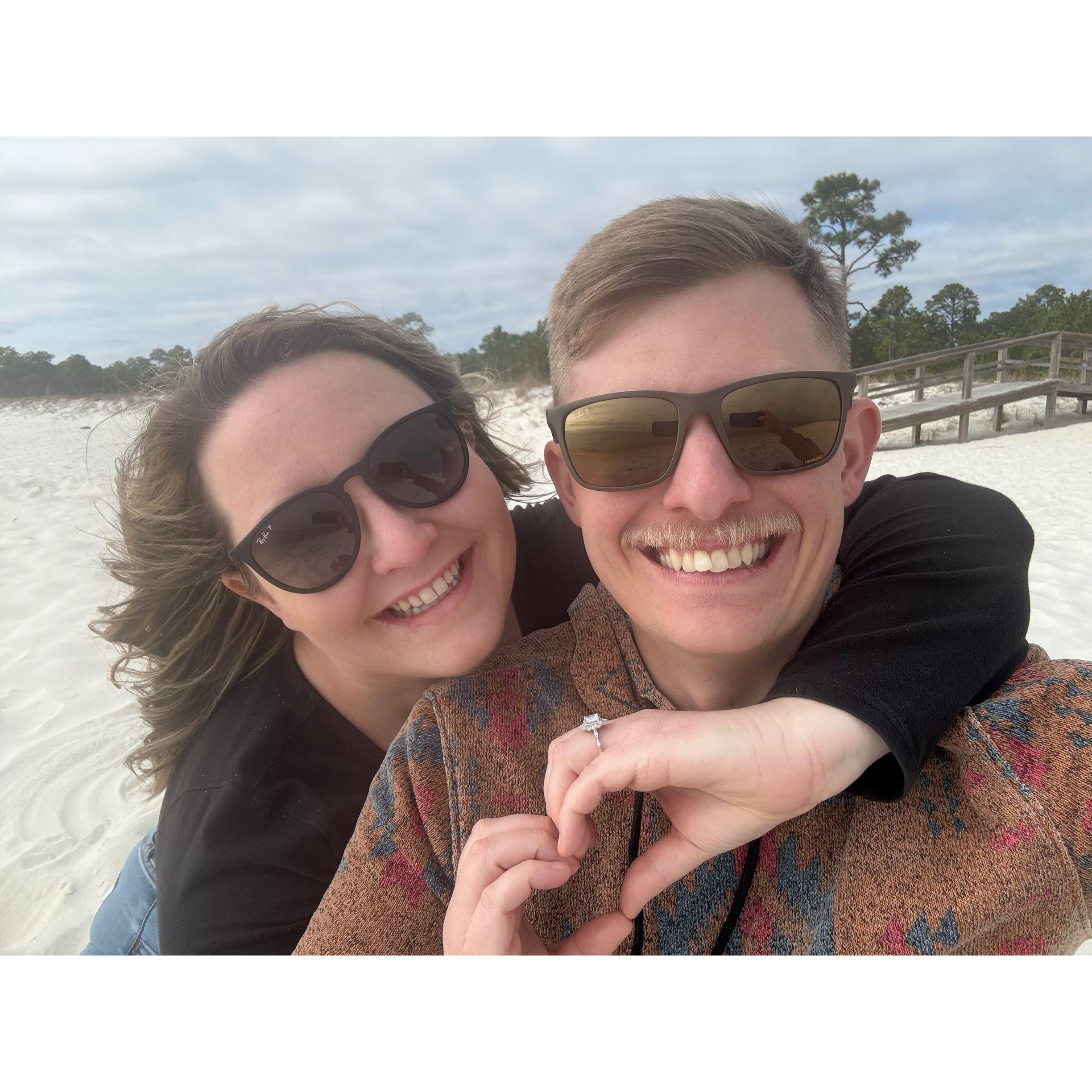 Our Valentines Day 2025 photo on the beach in Pensacola, FL