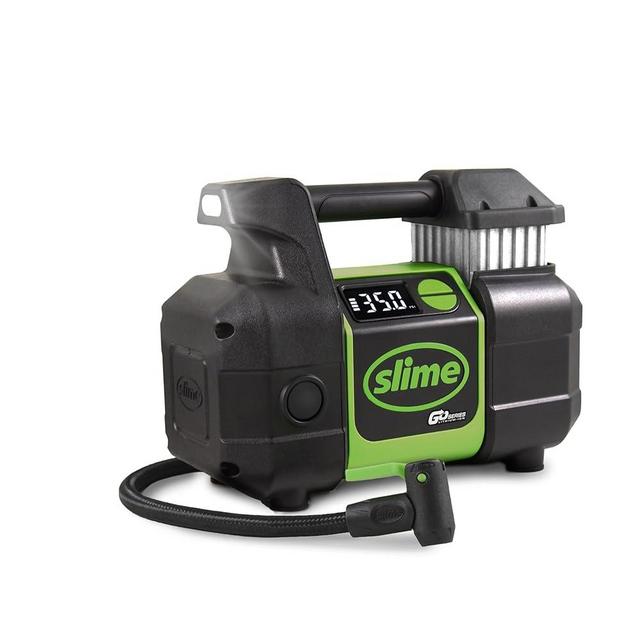 Slime 40086 Tire Inflator, Cordless, Pro Power, Portable Air Compressor Pump, Auto Shut-Off, Lithium Ion Battery and LED Light, Rechargeable, 3 min inflation