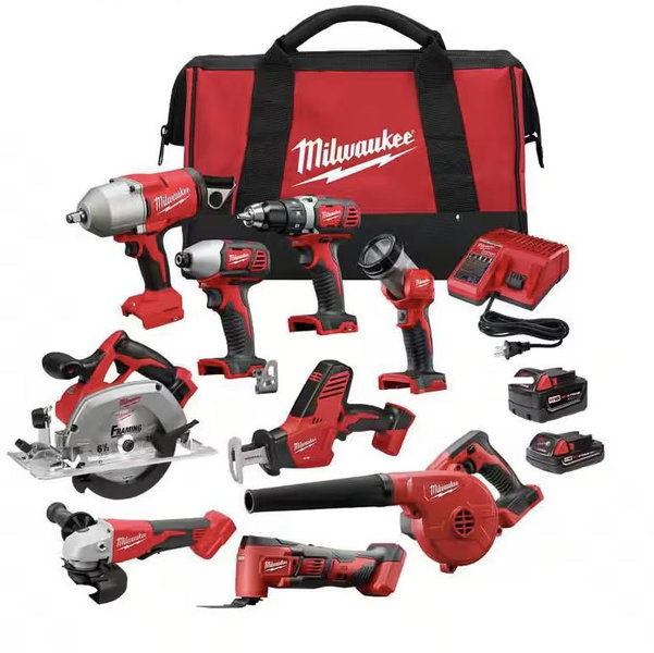 M18 18-Volt Lithium-Ion Cordless Combo Kit 9-Tool with 2-Batteries, Charger and Tool Bag