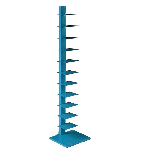 SEI Furniture Metal Book Southern Enterprises Spine Tower Shelf - Bright Cyan, Blue
