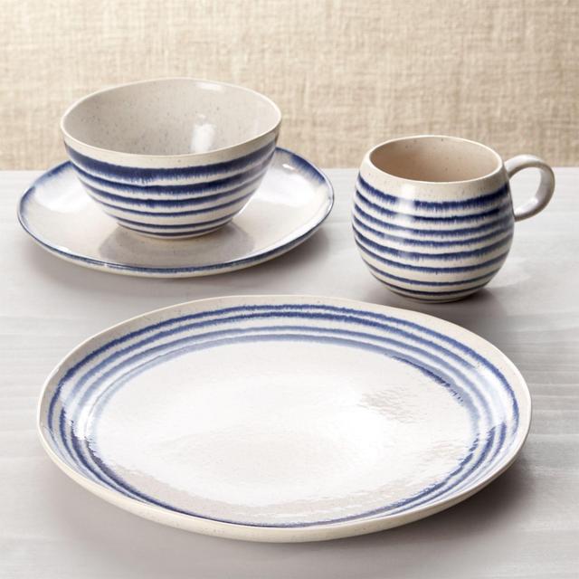 Lina Blue Stripe 4-Piece Place Setting