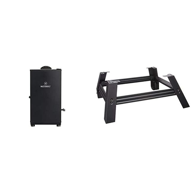 Masterbuilt MB20071117 Digital Electric Smoker, 30 inch, Black & MB20101114 Universal Leg Extension Kit, Black