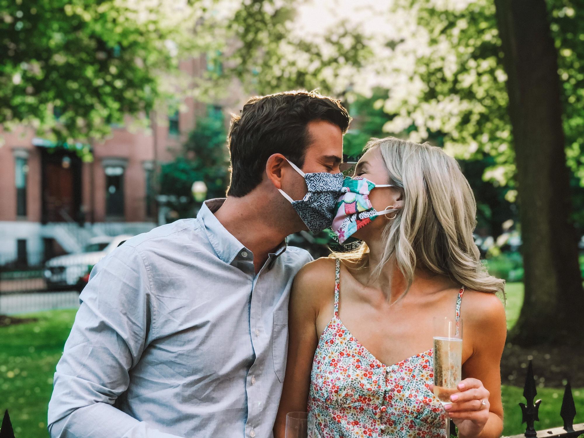 Masks on, hearts (and champagne glasses) full.