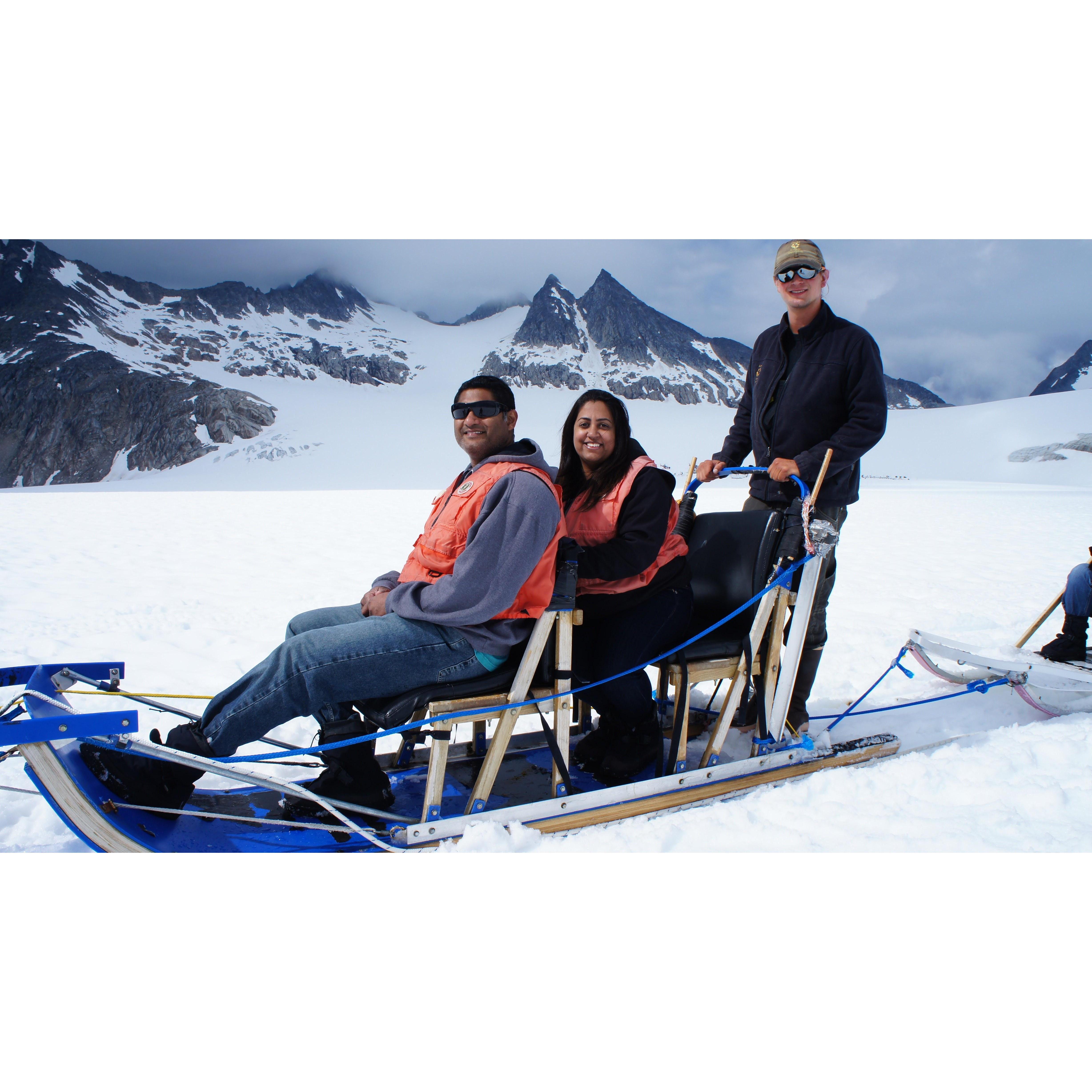 Dog sledding in Alaska...