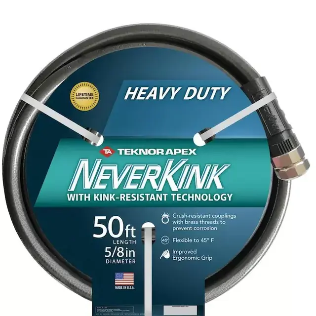 Teknor Apex Neverkink 5/8-in x 50-ft Heavy-Duty Kink Free Vinyl Gray Coiled Hose
