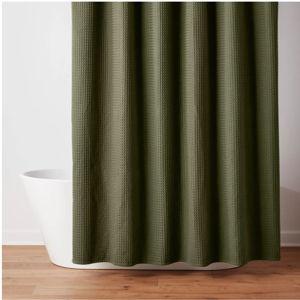 Waffle Weave Shower Curtain - Threshold™ Dark Olive Green