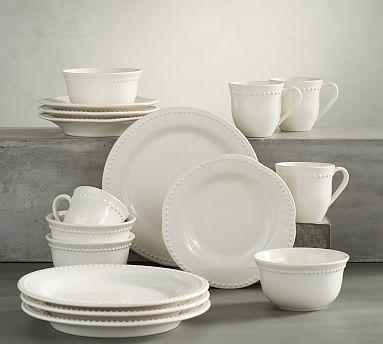 Emma 16-Piece Cereal Bowl Set - White