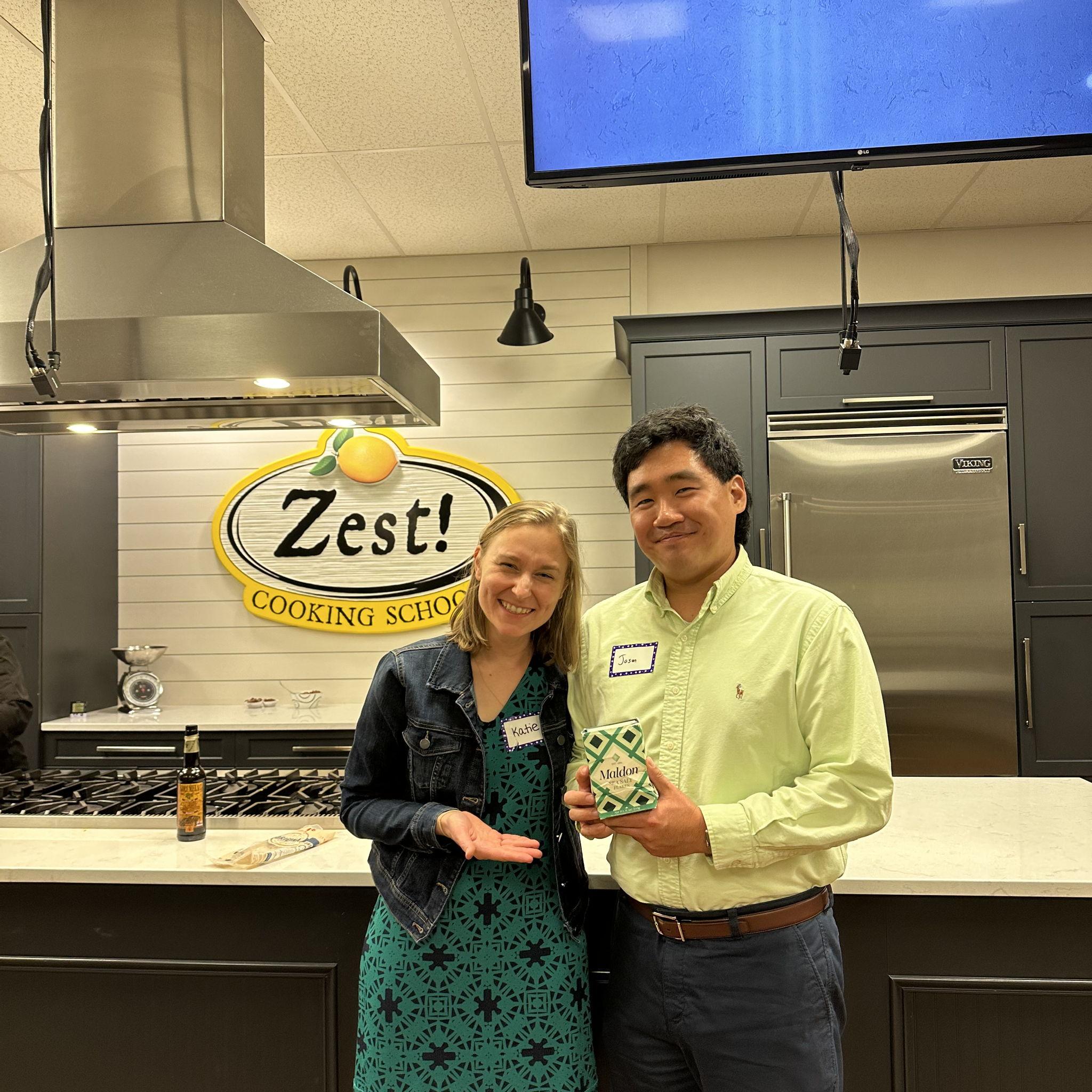 One of many Zest cooking classes together.  Jason loves Maldon salt!