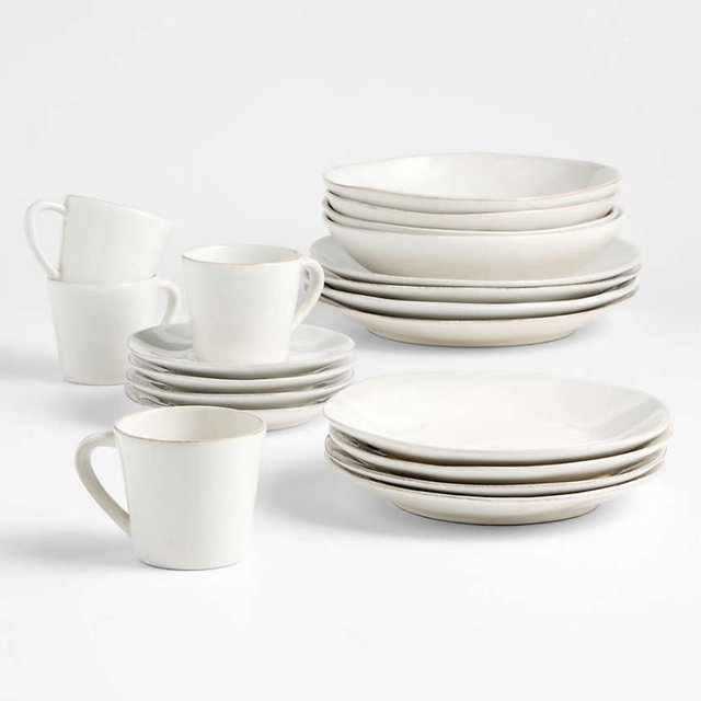 Marin White Stoneware 20-Piece Dinnerware Set