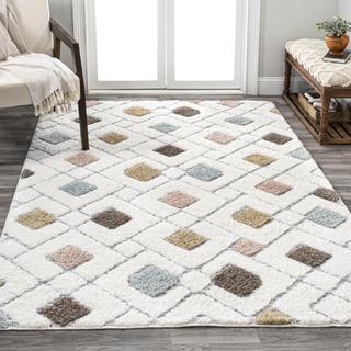 Theresa Astrid Retro Trellis High-Low Area Rug