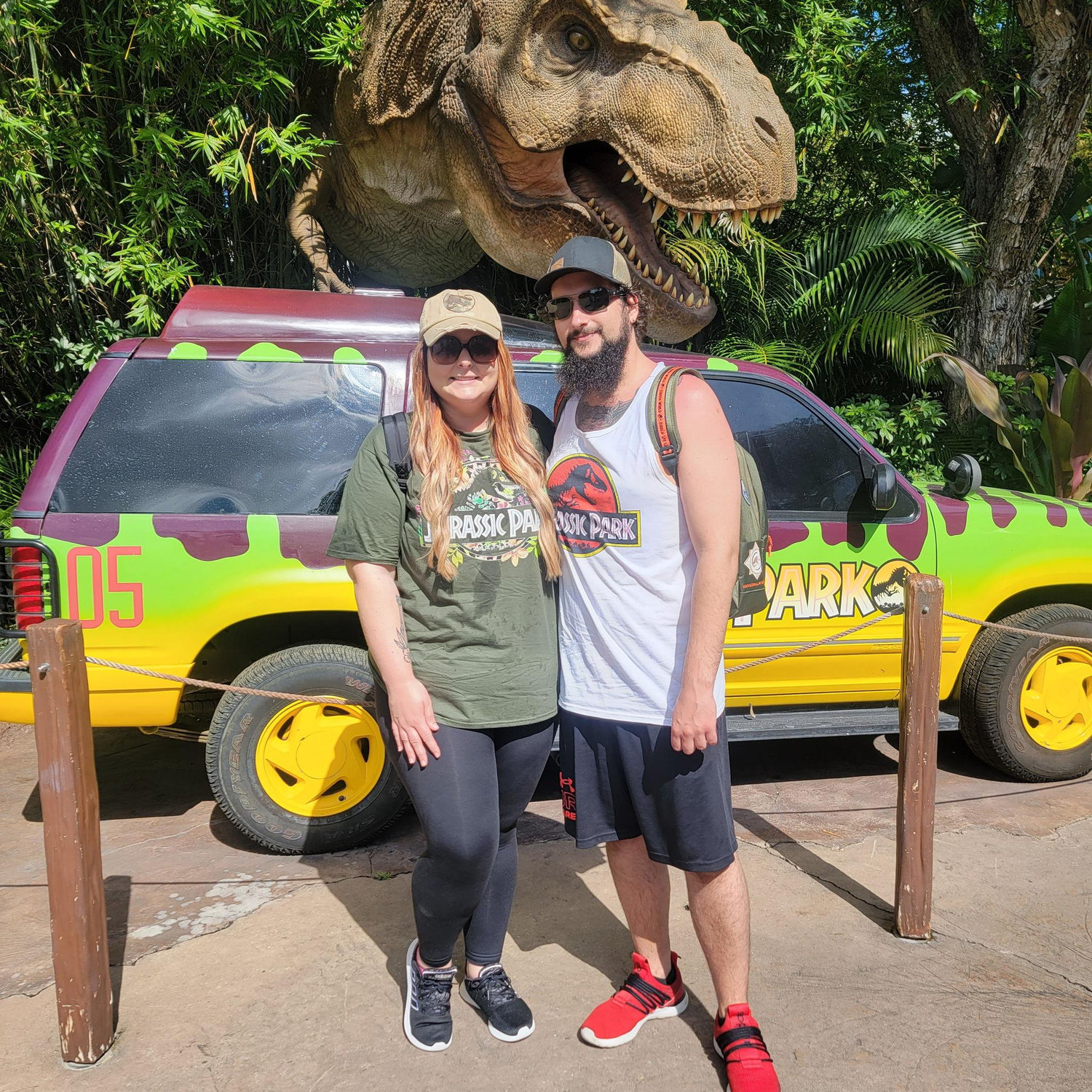 Robert's 1st time on the Jurassic Park Ride!