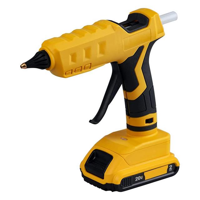 MORCLIN 100W Cordless Hot Glue Gun Compatible with DeWALT 20V Max Battery with 20 Standard Glue Sticks For Festival Decoration & Crafting Projects(Battery is not included）