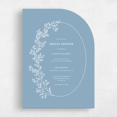 Blue Half arch Wedding Wedding Shower Invitation - Kalispell Bloom