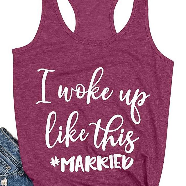 I Woke Up Like This Married Tank Top Women Bride Honeymoon Vacation Tanks Wedding Gift Shirt Vest