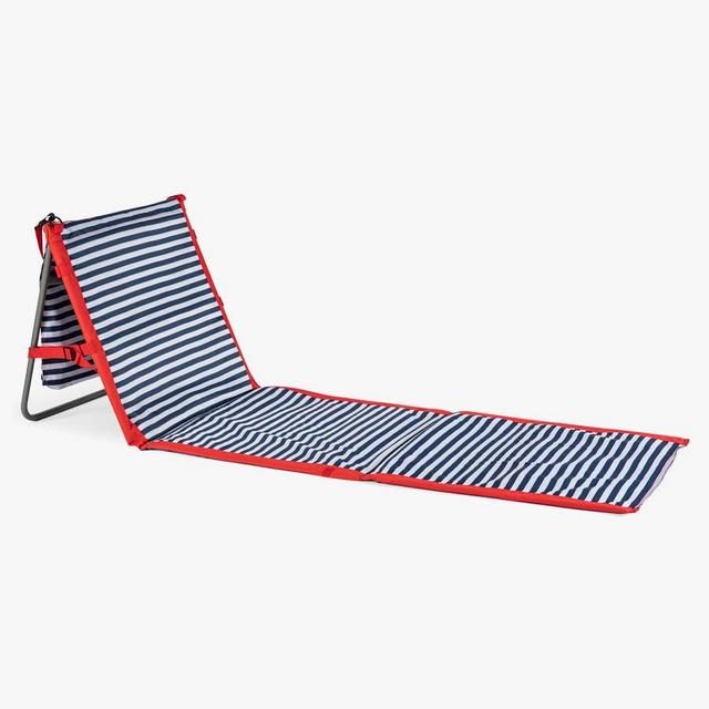 Beach Mat Convertible Tote, Blue Pinstripe