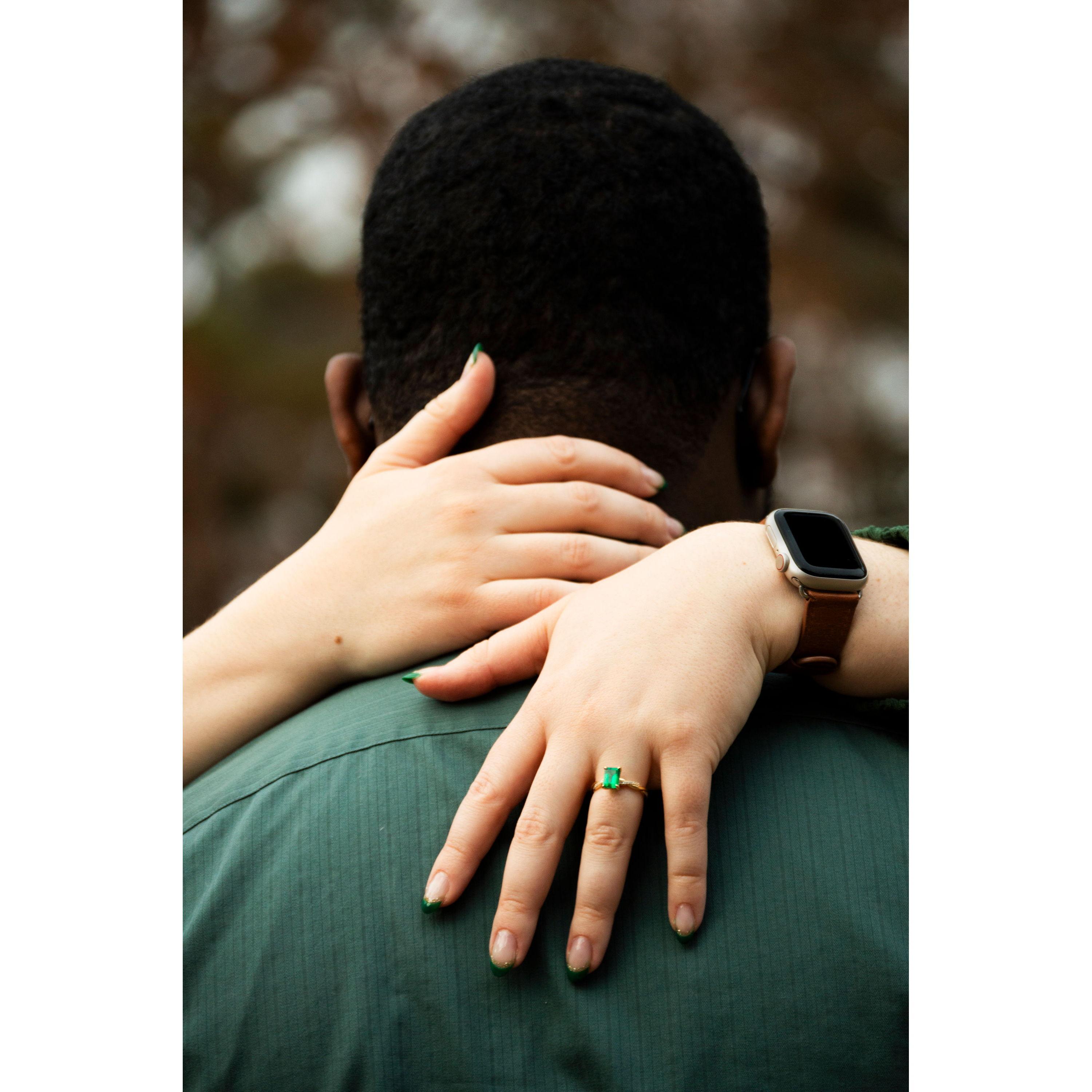 Malik designed the engagement ring himself. Cammie did not know what the ring looked like until Malik proposed, and he killed it!