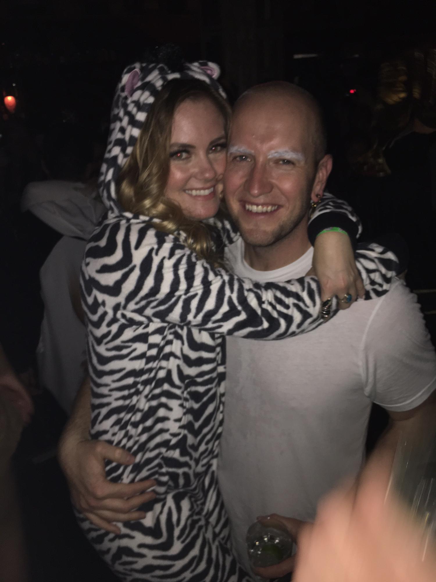 Mr. Clean and the zebra at a b-school halloween party in West Hollywood, soon after we started dating - 10/31/17