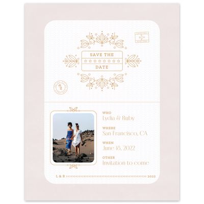 Blush, Pink Wedding Digital Save the Date - Montavilla Portrait