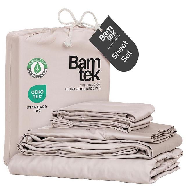 Bamtek 100% Viscose from Bamboo Sheets Queen Size, Super Soft Bedding Set, 4PC Cooling Sheets for Hot Sleepers, Vegan Silk Moisture Wicking, Organically Grown Bedsheet, Blush - 60" x 80"