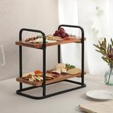 Gracious Dining 2-Tier Acacia Wood Serving Tray