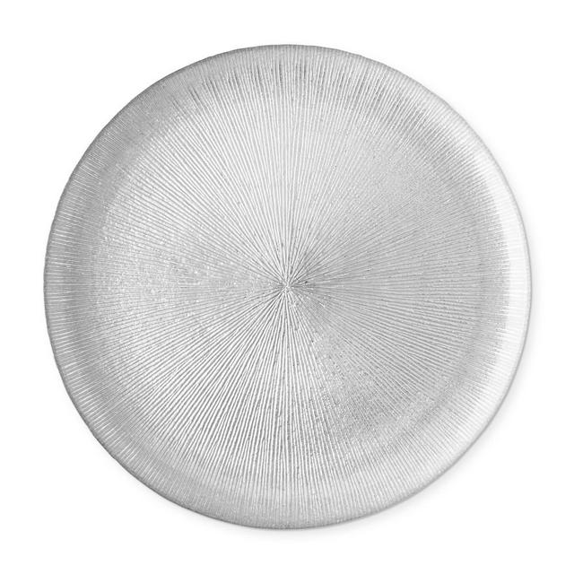 Silver Starburst Glass Charger, Set of 4