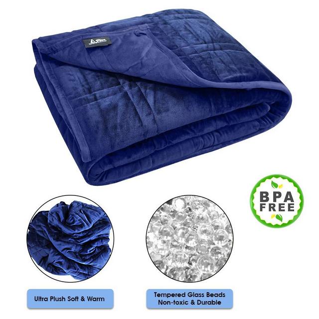 Pine & River Ultra Plush Weighted Blanket - | Minky Warm Luxury - (60"x80", 15 lb) | Designer Blanket | One Piece Construction | Enjoy Quality Sleep Anywhere