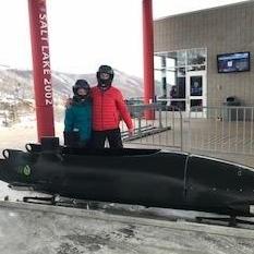 Bobsledding in Salt Lake City at the Olympic track.