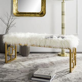 Mera Faux Sheepskin Bench