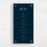 Blue Wedding Menu - Amber Foil