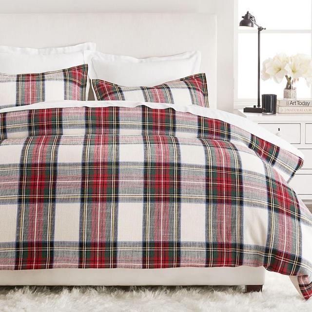 Stewart Plaid Cotton Duvet Cover, Full/Queen
