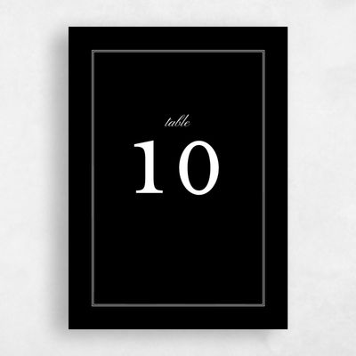 Black Wedding Table Number - Abbey