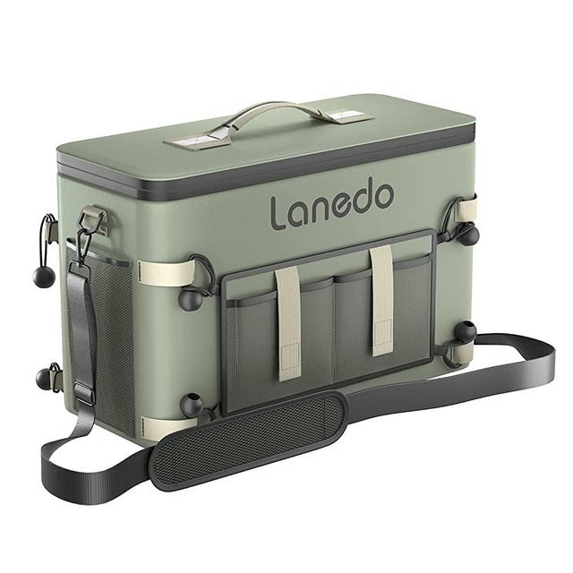 Lanedo 34-Can Soft-Sided Cooler - Collapsible, Leak-Proof, Use as a Beach Cooler, Soft Ice Bag, Ice Chest, or Travel Cooler for Food Shopping, Camping, Kayaking, Fishing, and Multi-Person Lunch Bag.