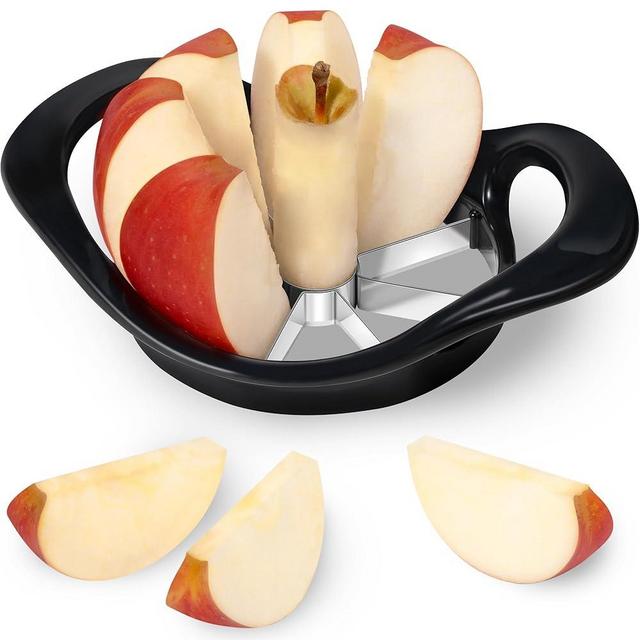 Rainspire Apple Cutter 8 Slices, 8 Blade Apple Slicer and Corer, Apple Corer Tool with Stainless Steel Blades, Super Sharp Fruit Cutter Fruit Slicer (Black)