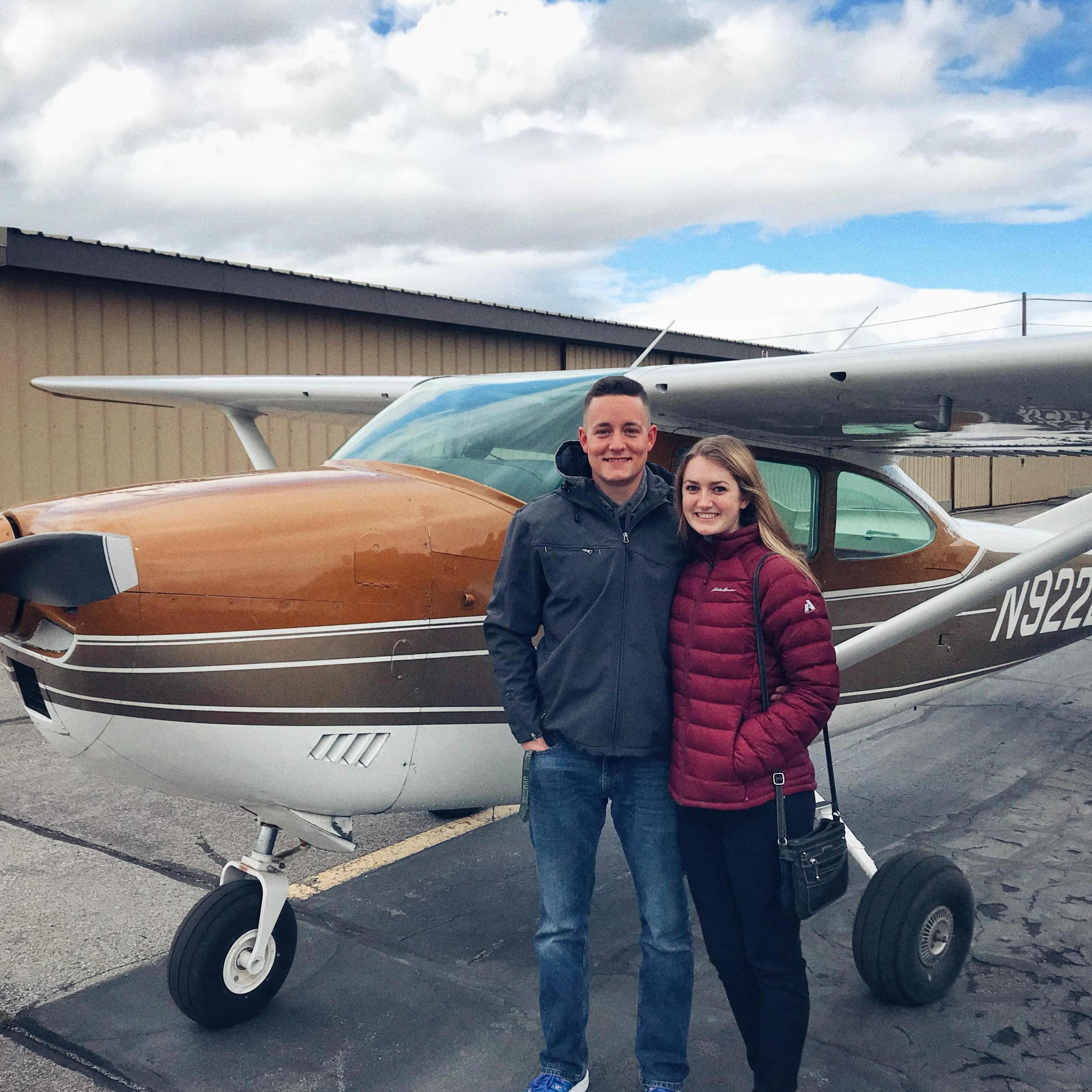 Surprised Bryson with an early birthday present to go flying!