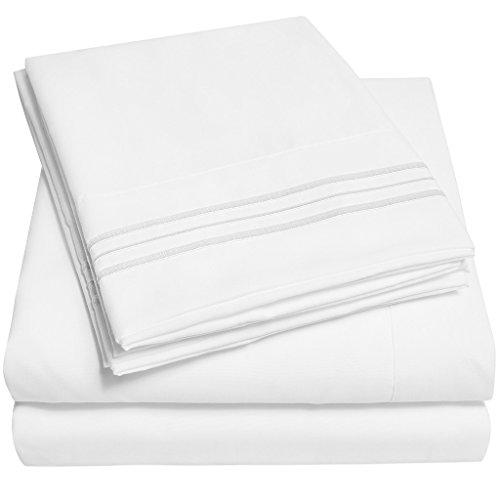 1500 Supreme Collection Extra Soft King Sheets Set, White - Luxury Bed Sheets Set With Deep Pocket Wrinkle Free Hypoallergenic Bedding, Over 40 Colors, King Size, White