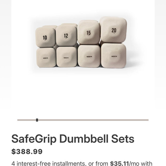 SafeGrip Dumbbell Sets - Sandstone no rack 10-20 poinds