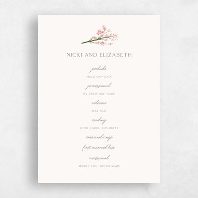Multi-Colored Wedding Program - Allamia
