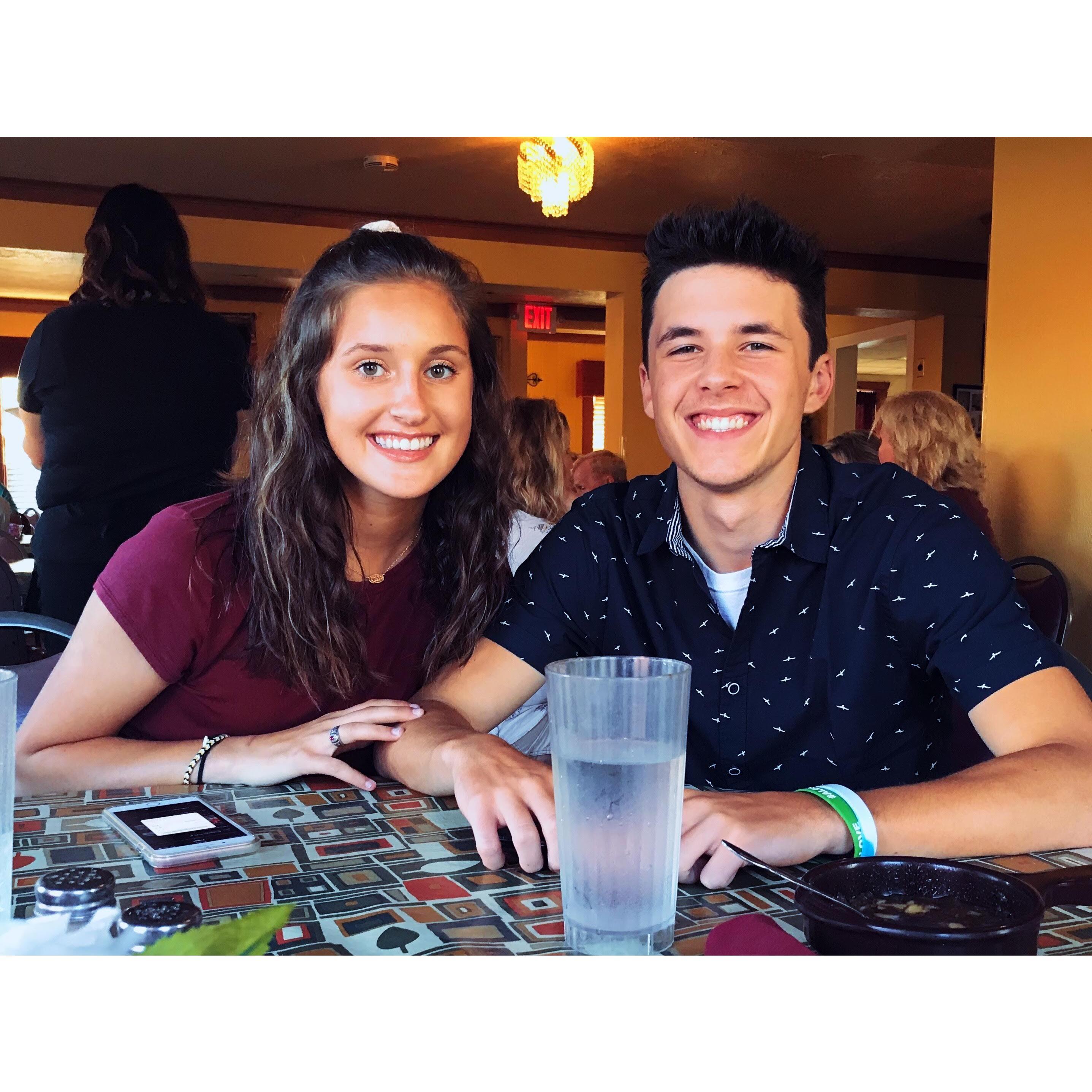 Last meal before Bryce went to Mizzou!
