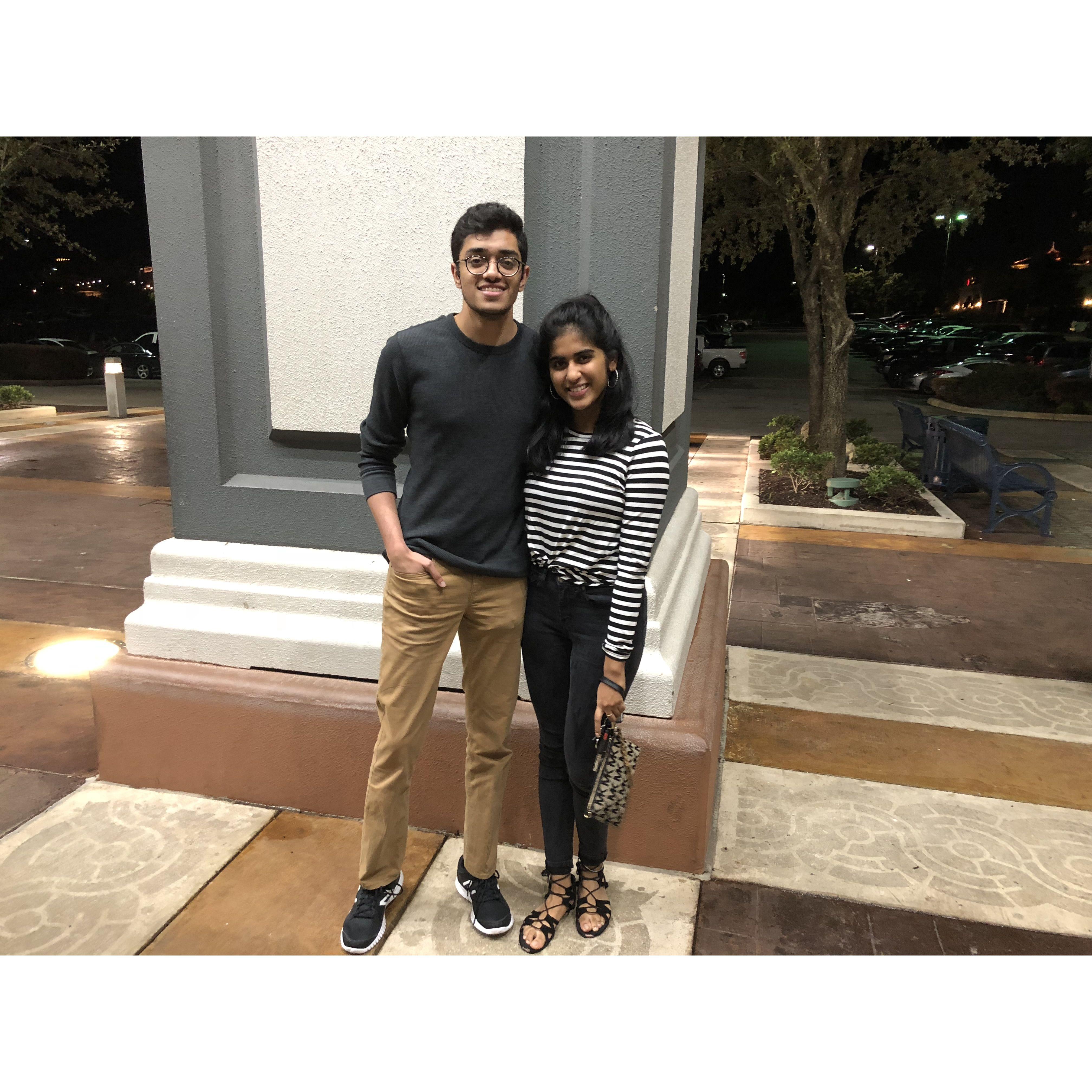 One of those early movie dates circa 2018