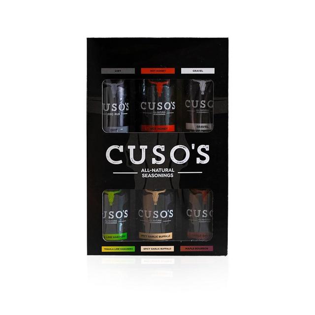Cuso Cuts Great Tasting Essentials BBQ Seasoning Rub Gift Box - Contains All Natural Ingredients - Spices & Rubs for Grill, BBQ & Marinade - Best BBQ Rubs for Smoking - 6 Count BBQ Rub Seasoning