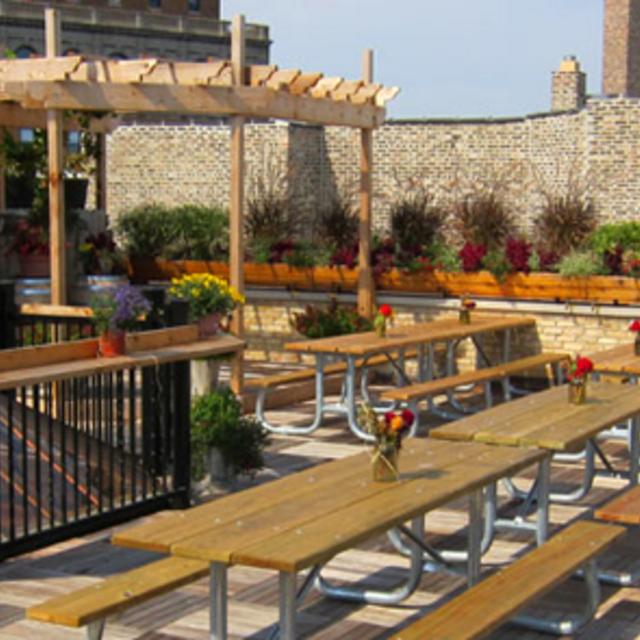 Lunch at Gene's Sausage Shop & Delicatessen's Rooftop