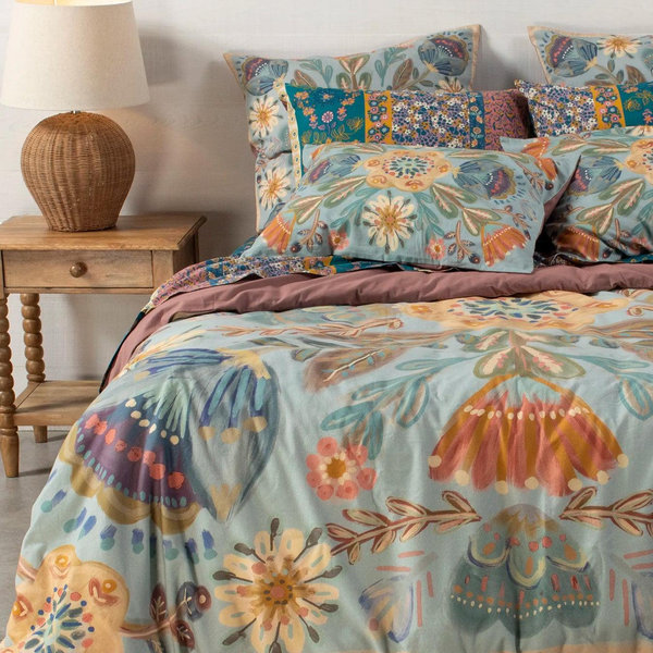 Catalina Cotton Duvet Cover (King) - Blue Mandala