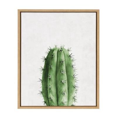Kate & Laurel 24"x18" Sylvie Color Photo of Cactus Vertical Framed Wall Canvas Wood