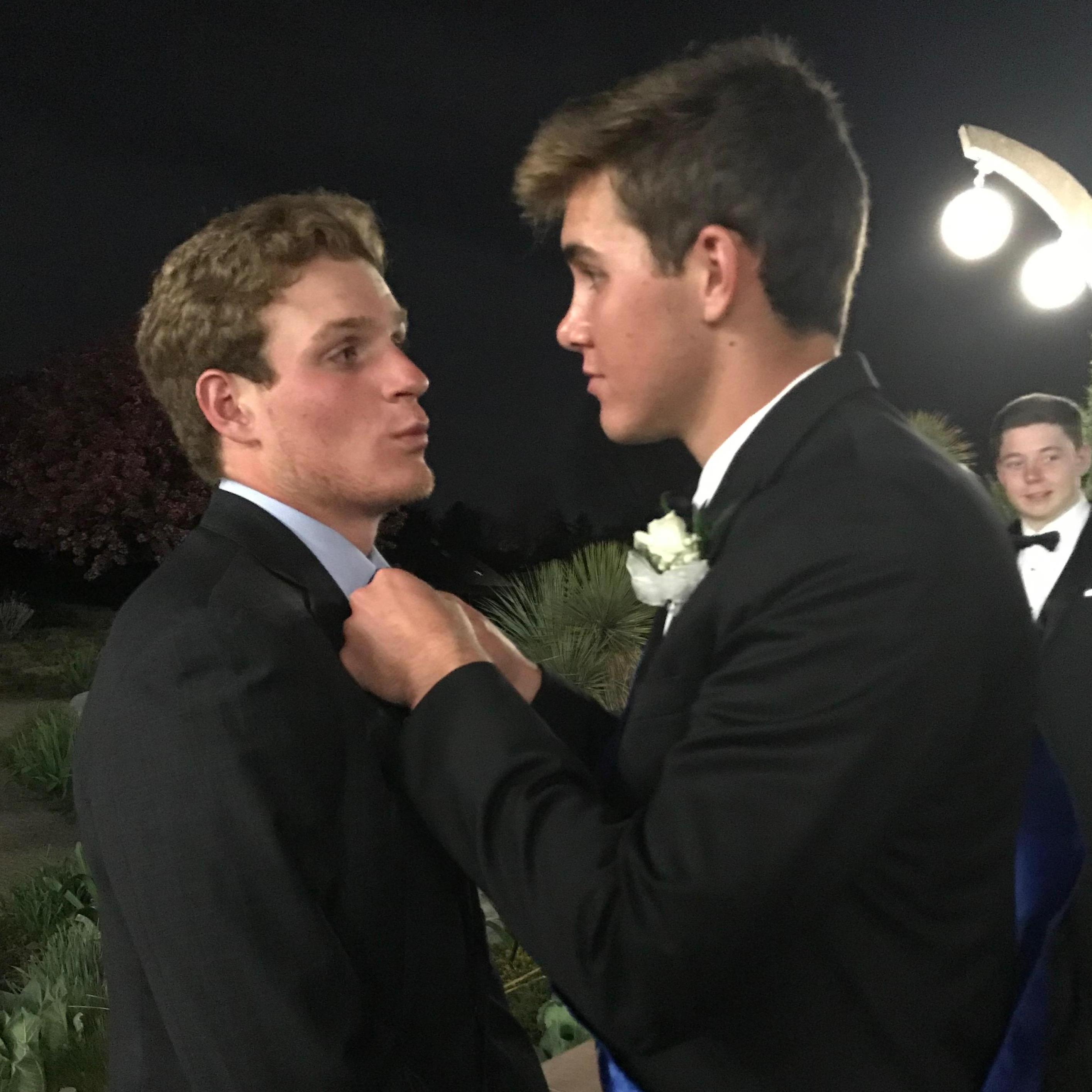 Blake and Hannah won Prom King and Queen this evening, but the official queen was soon outdone by the bromance of a lifetime.