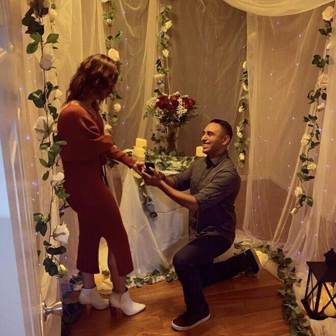 The couple got engaged on 11/26/2020, their families were part of their big day.
