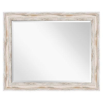 Rectangle Alexandria Decorative Wall Mirror Whitewash - Amanti Art