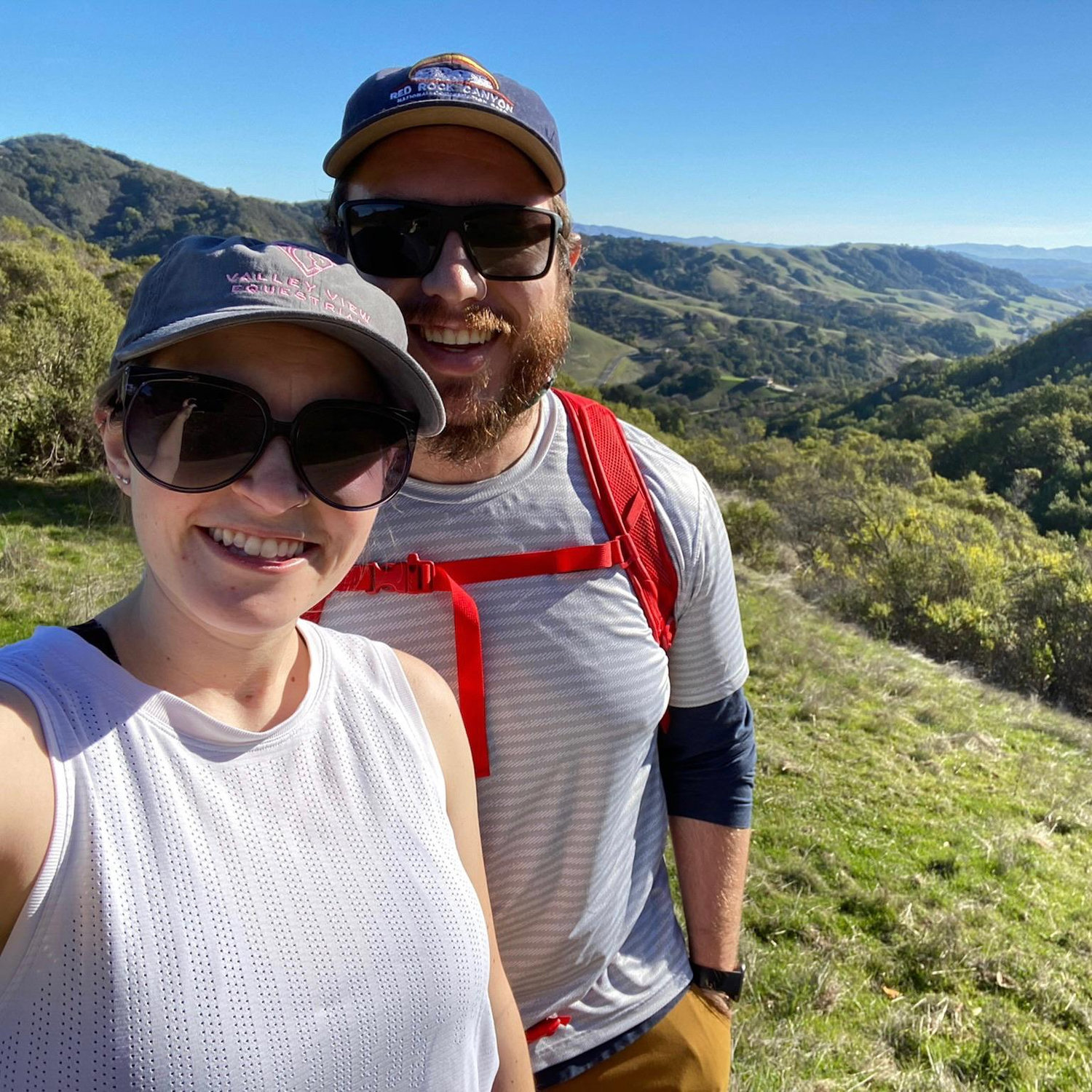 Enjoying unseasonably warm weather for a hike in Sunol.