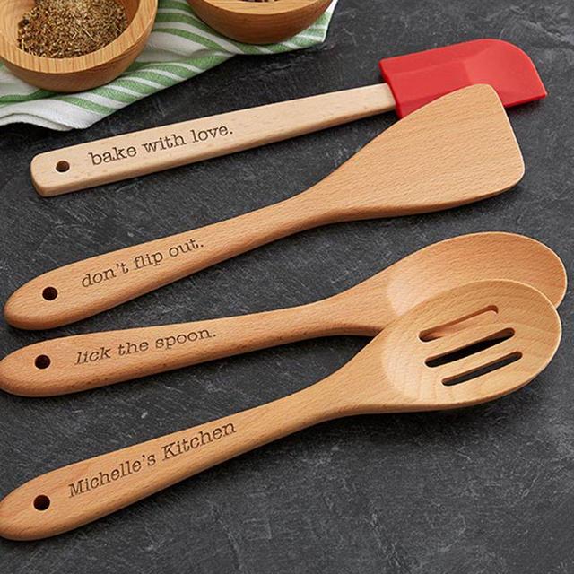 Kitchen Expressions 4-Piece Beechwood Utensil Set