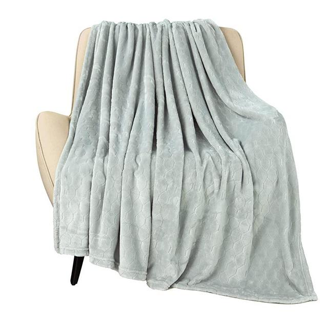 TOONOW Fleece Blanket Super Soft Cozy Throw Blanket 50" x 60", Lightweight Fuzzy Comfy Textured Flannel Blanket Winter Warm Plush Throw Blankets for Couch, Sofa, Bed, Mirage Gray