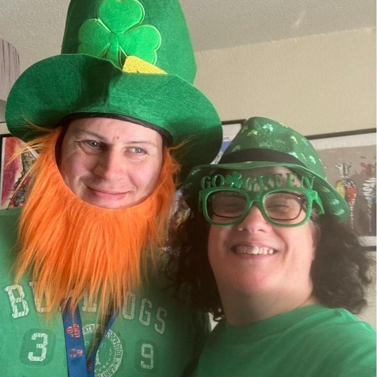 Chad the leprechaun was snagged by Laura who obviously has the luck of the Irish.